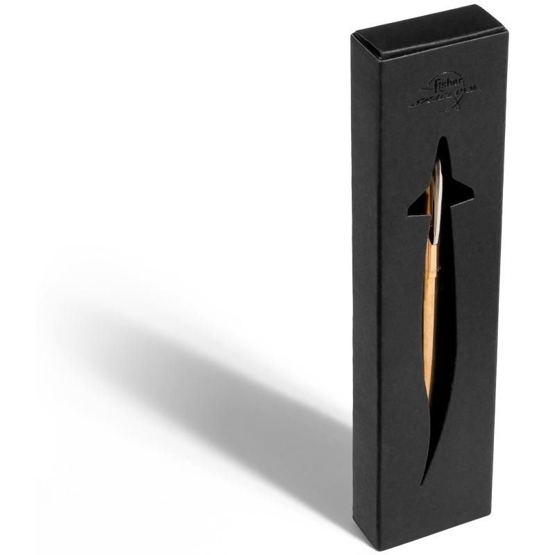 Stylo bille FISHER SPACE Pen Cap-O-Matic Laiton Brut Antimicrobien - Medium (M) - Laqué Or - 0747609821079