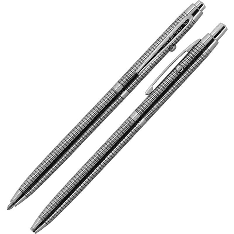 Stylo bille FISHER SPACE Shuttle - Medium (M) - Chrome avec grille noir - 0747609831443