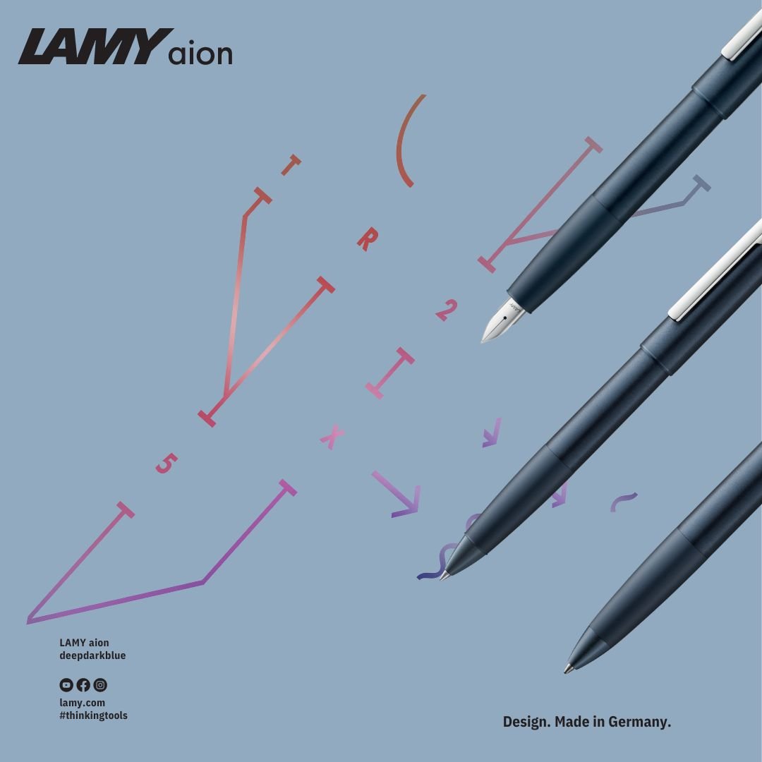 Stylo bille LAMY aion deep darkblue Édition Spéciale - Medium (M) - Deep darkblue - 4014519759546