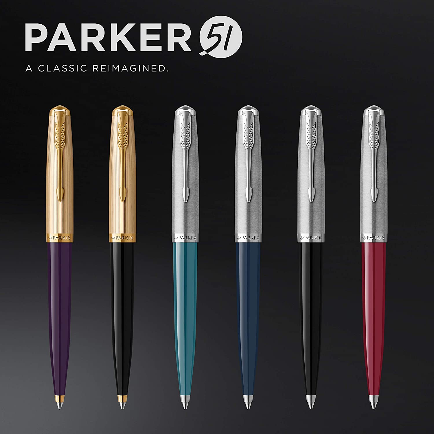 Stylo bille PARKER 51 - Medium (M) - Résine Bleu Nuit - 3026981235030