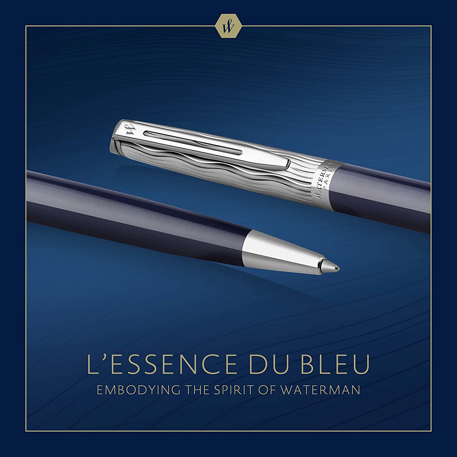 Stylo bille WATERMAN Hémisphère l'Essence du Bleu - Medium (M) - Bleu - 3026981664700