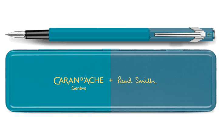 Stylo plume CARAN D'ACHE 849 Paul Smith Édition Spéciale 4 - Fine (F) - Cyan Blue & Steel Blue - 7630002354509