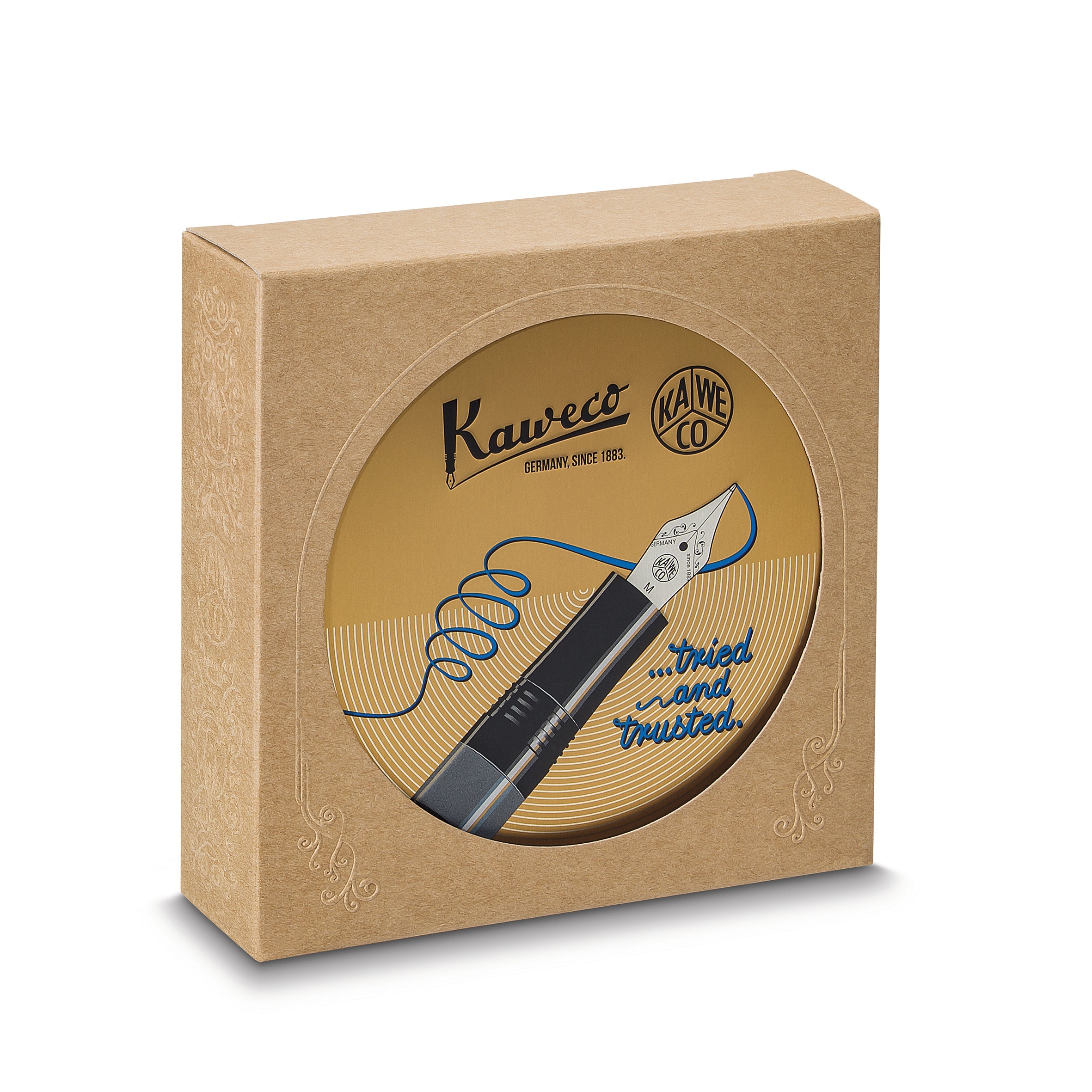 Stylo plume KAWECO PISTON AL Sport Black/Gold - Starter Set (avec flacon d'encre) - Extra-fine (EF) - Black/Gold - 4251734922694