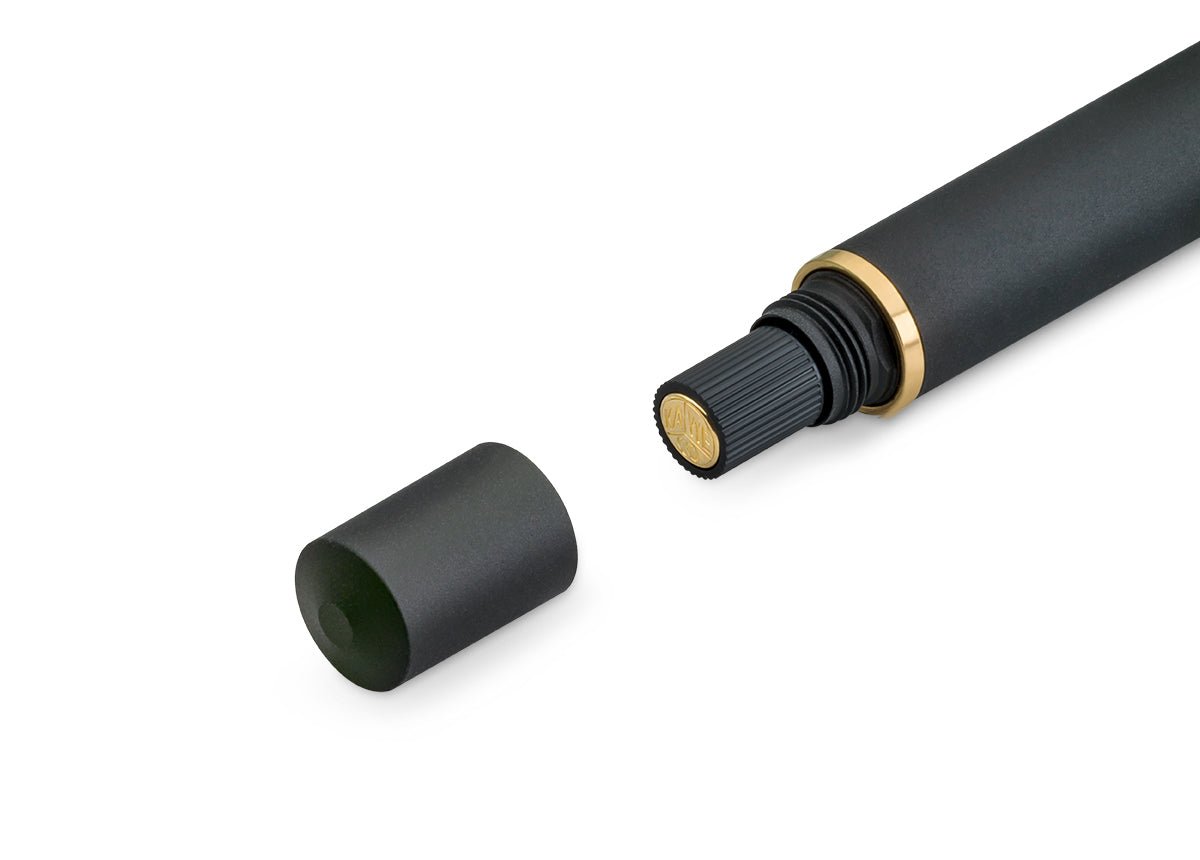 Stylo plume KAWECO PISTON AL Sport Black/Gold - Starter Set (avec flacon d'encre) - Extra-fine (EF) - Black/Gold - 4251734922694