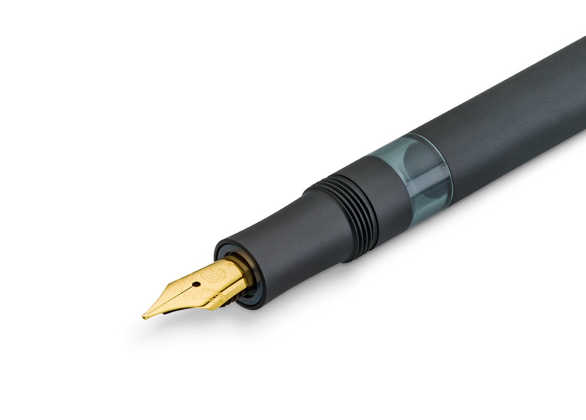 Stylo plume KAWECO PISTON AL Sport Black/Gold - Starter Set (avec flacon d'encre) - Extra-fine (EF) - Black/Gold - 4251734922694