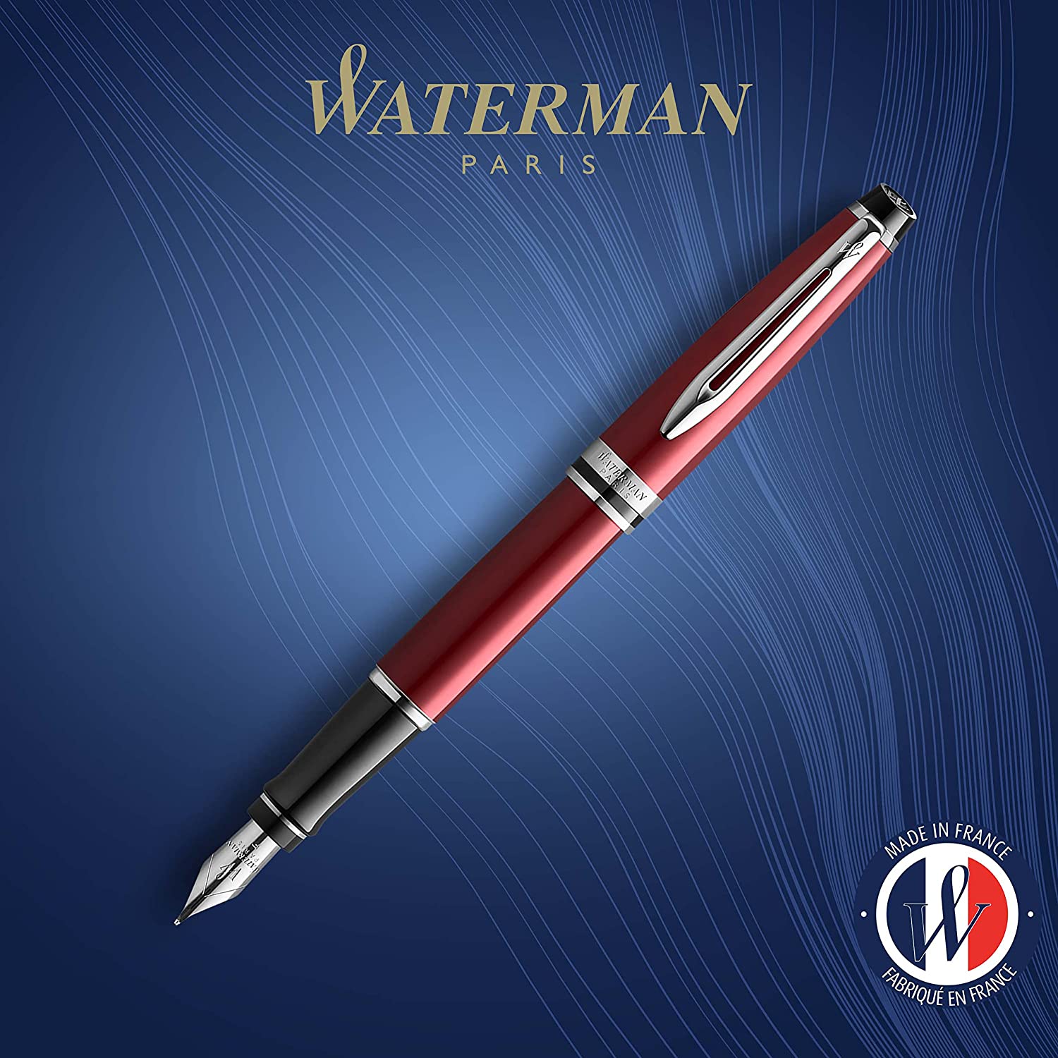 Stylo plume WATERMAN Expert CT - Fine (F) - Rouge Foncé - -