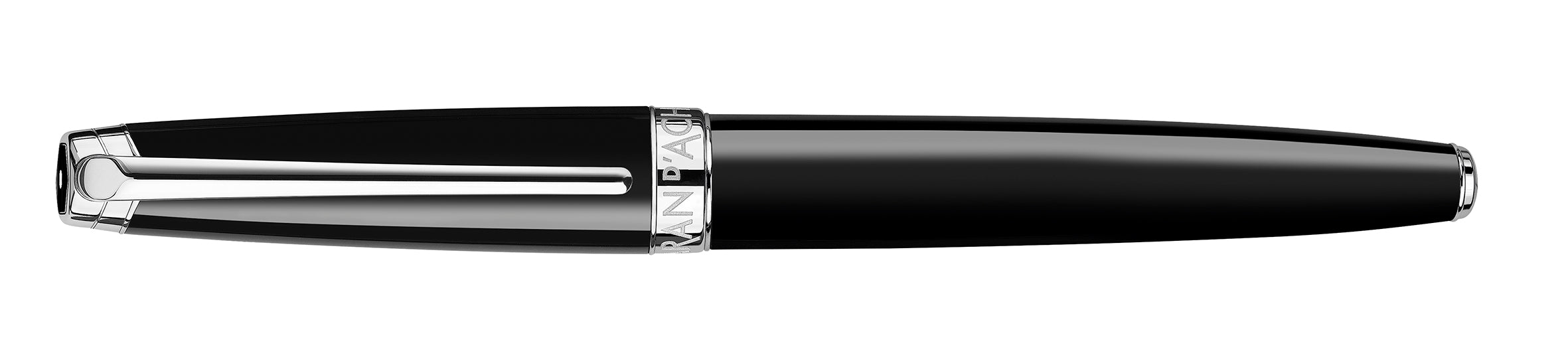Stylo roller CARAN D'ACHE Léman Ebony Noir Argenté Rhodié - Fine (F) - Ebony noir argenté rhodié - -