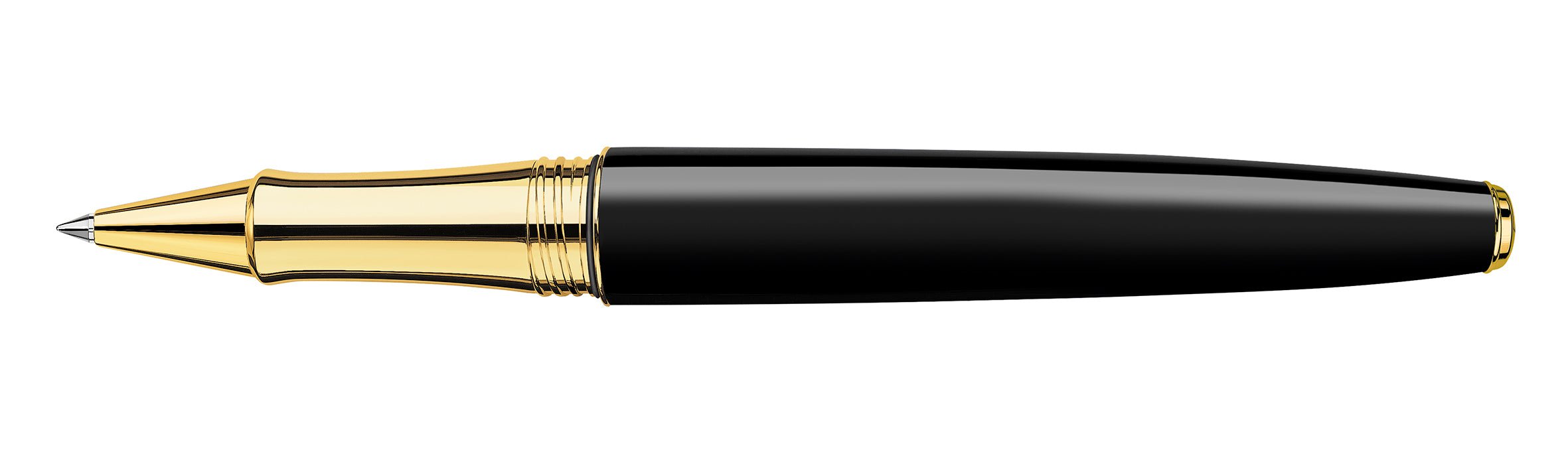 Stylo roller CARAN D'ACHE Léman Ebony Noir Plaqué Or - Fine (F) - Ebony noir plaqué or - -