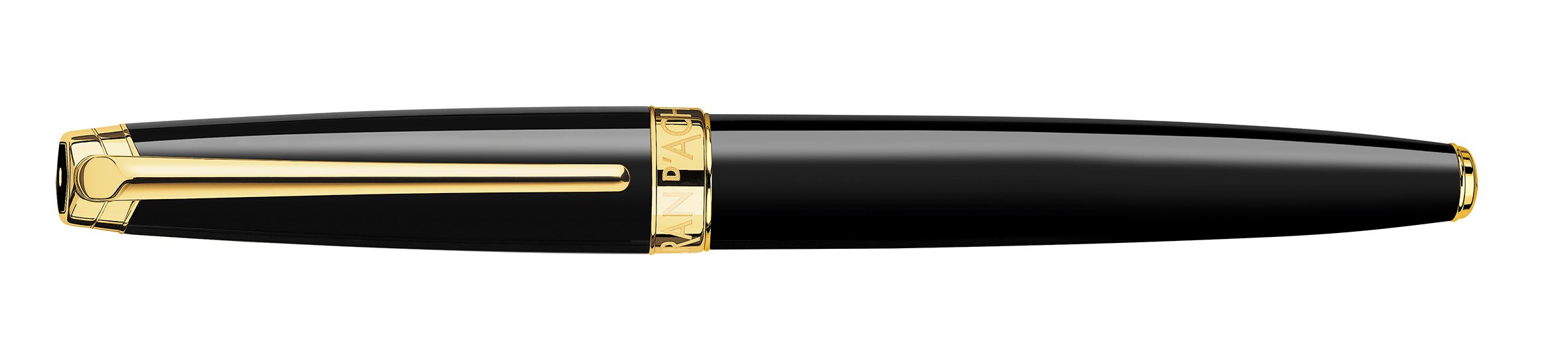 Stylo roller CARAN D'ACHE Léman Ebony Noir Plaqué Or - Fine (F) - Ebony noir plaqué or - -
