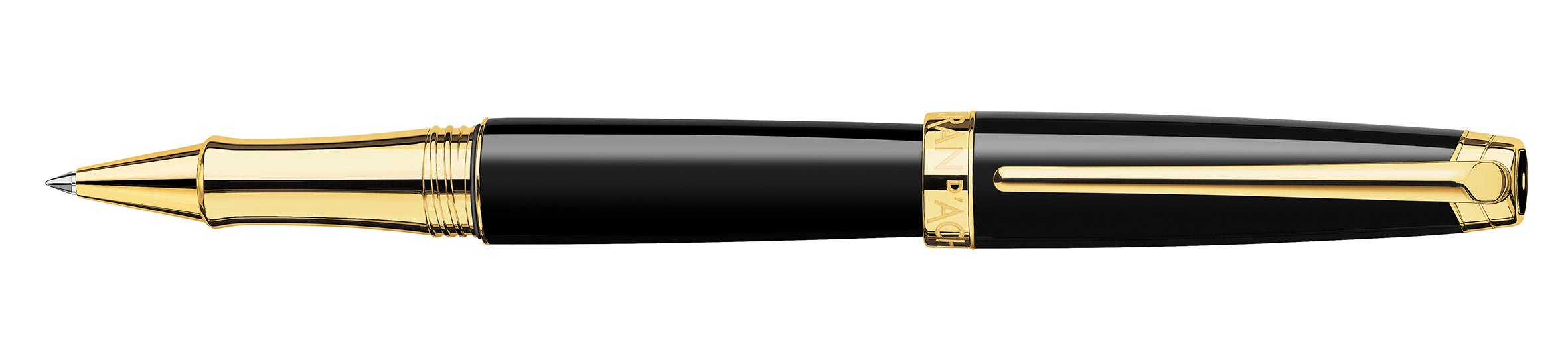 Stylo roller CARAN D'ACHE Léman Ebony Noir Plaqué Or - Fine (F) - Ebony noir plaqué or - -