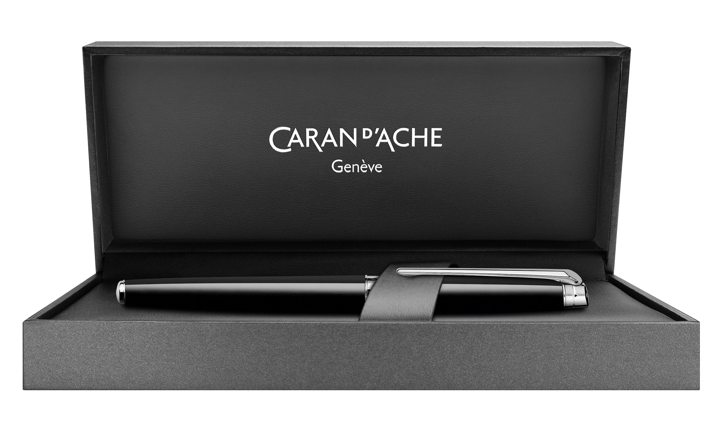 Stylo roller CARAN D'ACHE Léman Slim Noir Ébène - Fine (F) - Noir ébène - -