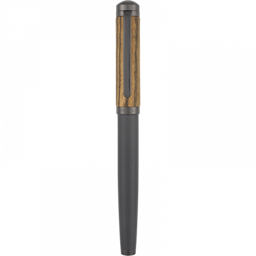 Stylo roller OBERTHUR Tandem - Medium (M) - Bois de bocote / gris mat - 3664447151939