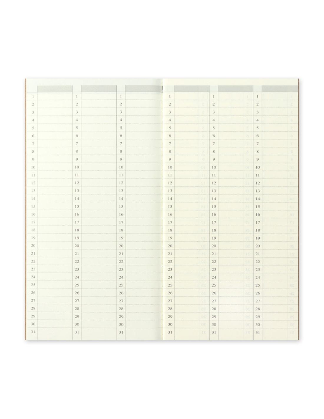 TRAVELER'S notebook 018 - agenda semainier non daté (regular size) - TN Regular size - 1 semaine sur 2 pages - 4902805143790