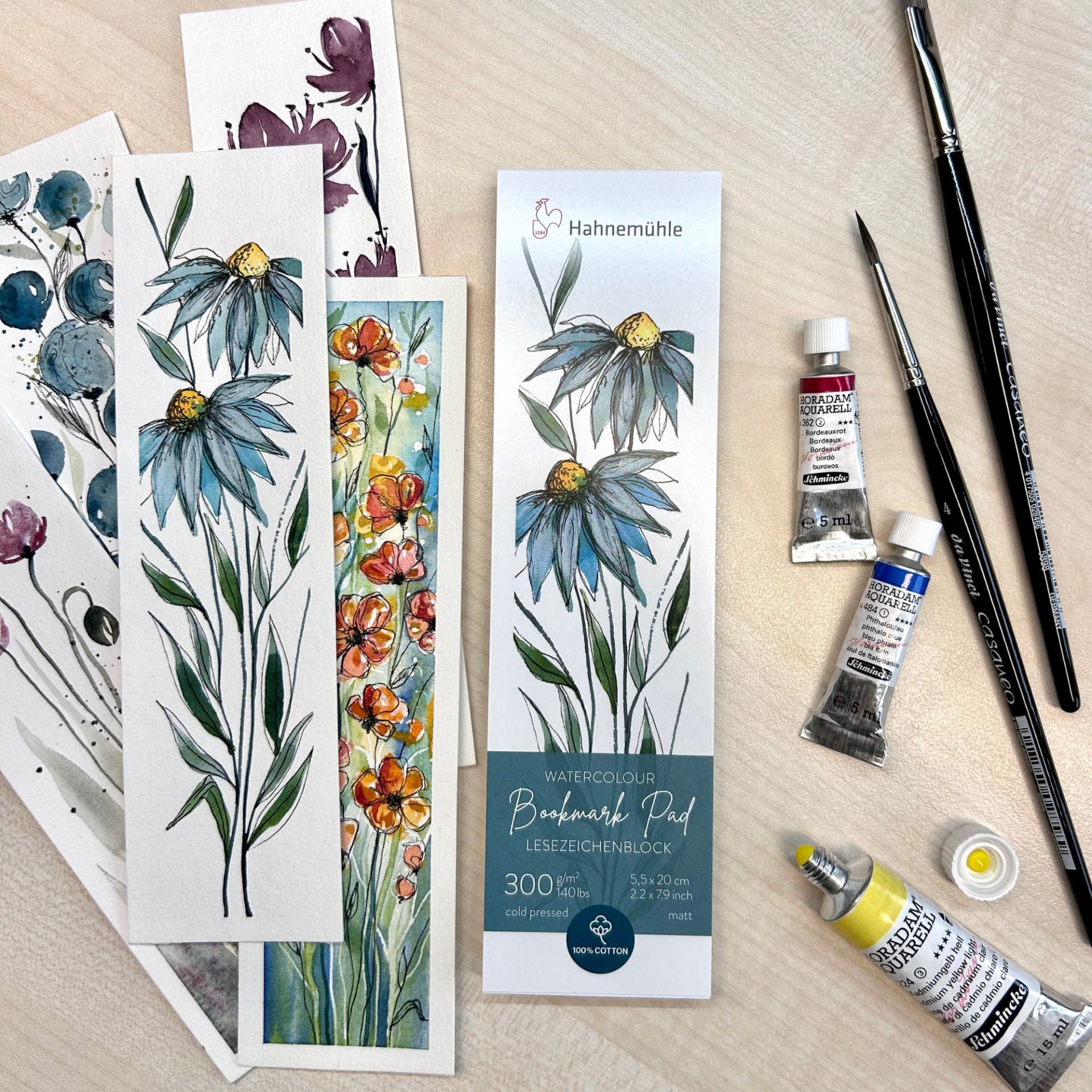Watercolour Bookmark Pad - 5.5 x 20 cm - Uni - Illustré - 4011367119423