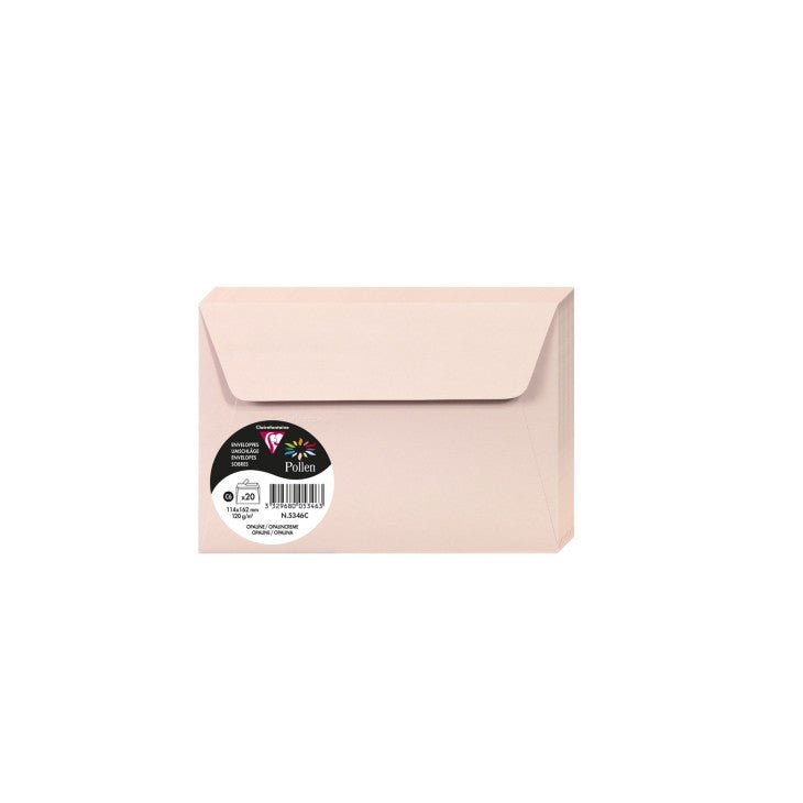 20 enveloppes CLAIREFONTAINE Pollen - C6 (114 x 162 mm) - 120 g/m² - Opaline - 3329680053463