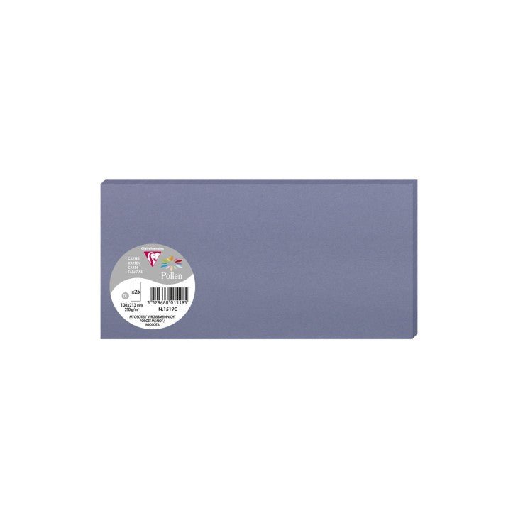25 cartes CLAIREFONTAINE Pollen - 106 x 213 mm - 210 g/m² - Myosotis - 3329680015195