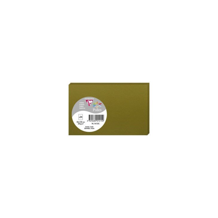 25 cartes CLAIREFONTAINE Pollen - 82 x 128 mm - 210 g/m² - Algue - 3329680014150