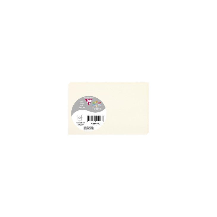 25 cartes CLAIREFONTAINE Pollen - 82 x 128 mm - 210 g/m² - Blanc naturel - 3329680560701