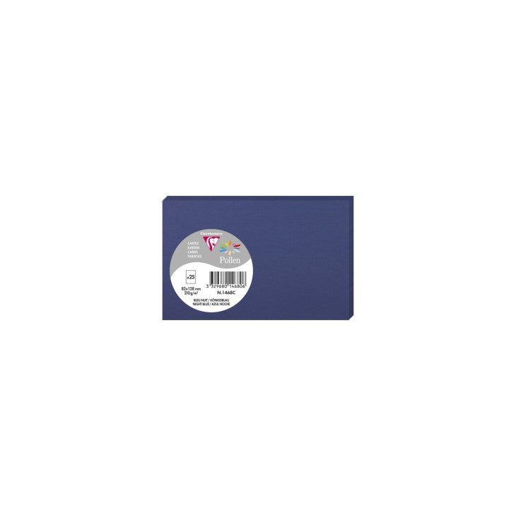 25 cartes CLAIREFONTAINE Pollen - 82 x 128 mm - 210 g/m² - Bleu nuit - 3329680146806
