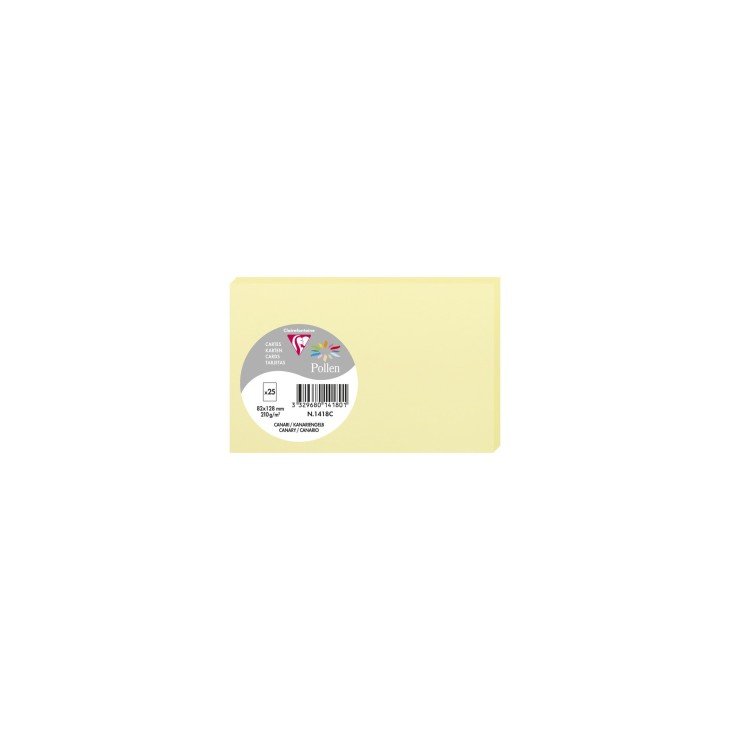 25 cartes CLAIREFONTAINE Pollen - 82 x 128 mm - 210 g/m² - Canari - 3329680141801