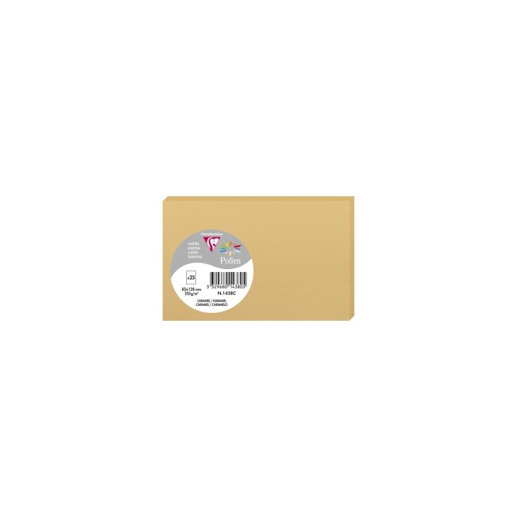 25 cartes CLAIREFONTAINE Pollen - 82 x 128 mm - 210 g/m² - Caramel - 3329680143805
