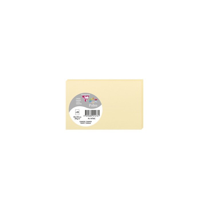 25 cartes CLAIREFONTAINE Pollen - 82 x 128 mm - 210 g/m² - Chamois - 3329680014761