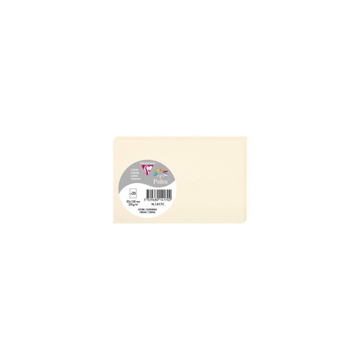 25 cartes CLAIREFONTAINE Pollen - 82 x 128 mm - 210 g/m² - Ivoire - 3329680141702