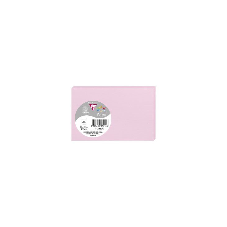 25 cartes CLAIREFONTAINE Pollen - 82 x 128 mm - 210 g/m² - Rose dragée - 3329680014136