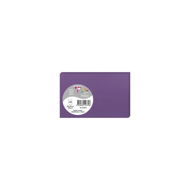 25 cartes CLAIREFONTAINE Pollen - 82 x 128 mm - 210 g/m² - Violine - 3329680143706