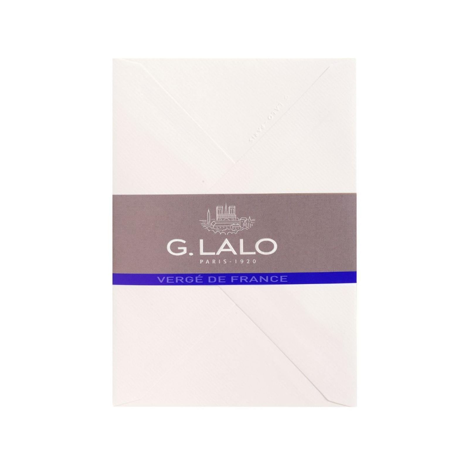 25 enveloppes G.LALO Vergé de France - C6 (114 x 162 mm) - 100 g/m² - Blanc - 3140290214002