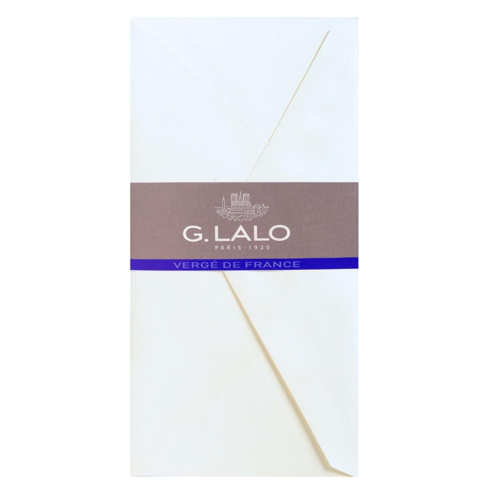 25 enveloppes G.LALO Vergé de France - DL (110 x 220 mm) - 100 g/m² - Blanc - 3140290227002