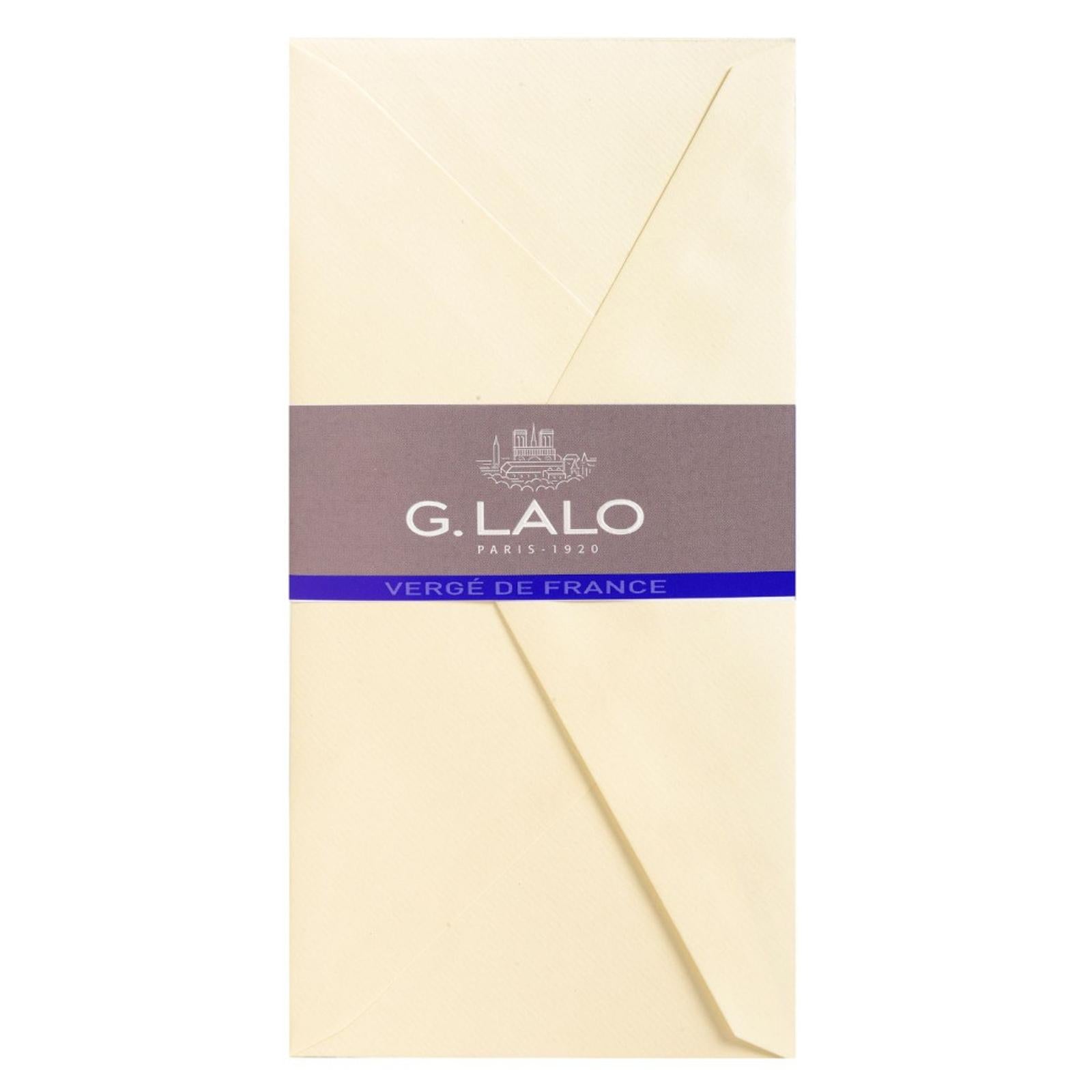25 enveloppes G.LALO Vergé de France - DL (110 x 220 mm) - 100 g/m² - Ivoire - 3140290227163