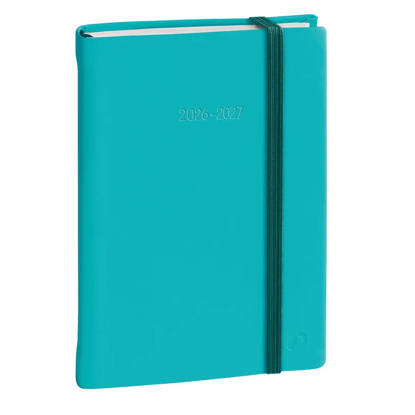 Agenda 2026-2027 QUO VADIS Eurotextagenda ML - 12 x 17 cm - 1 jour par page - Orientation horizontale - Silk turquoise