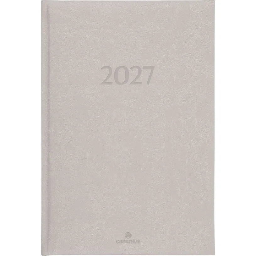 Agenda 2027 OBERTHUR London - 16 x 24 cm - 1 semaine sur 2 pages - Orientation verticale - Gris clair