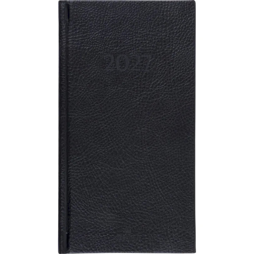 Agenda 2027 OBERTHUR London - 9 x 16,5 cm - 1 semaine sur 2 pages - Orientation horizontale - Noir