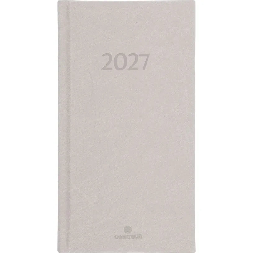 Agenda 2027 OBERTHUR London - 9 x 16,5 cm - 1 semaine sur 2 pages - Orientation horizontale - Gris clair