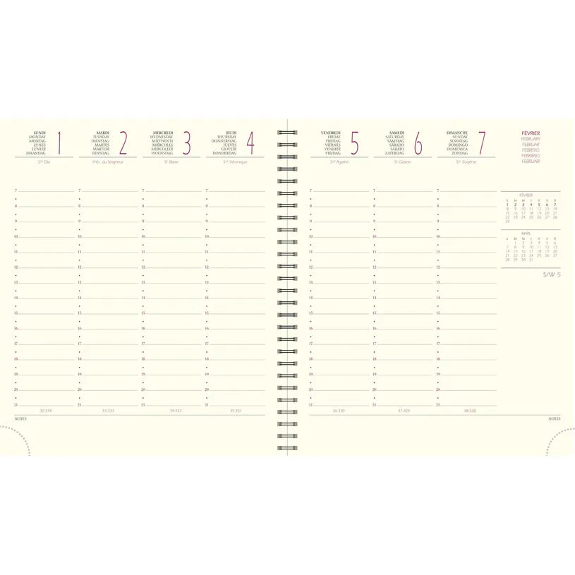Agenda 2027 EXACOMPTA Eurotime 18S - 15 x 17 cm - 1 semaine sur 2 pages - Orientation verticale - Swan orange
