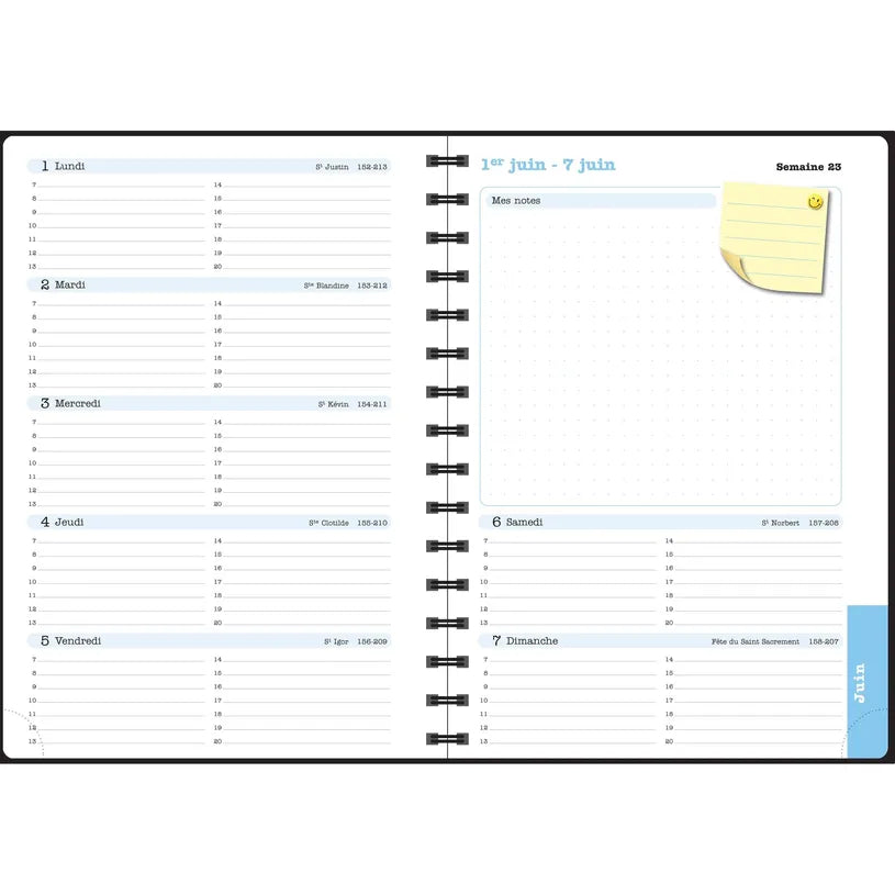 Agenda 2027 EXACOMPTA Lady 20S - 15 x 21 cm - 1 semaine + notes - Orientation horizontale - Sophie Adde fleurs