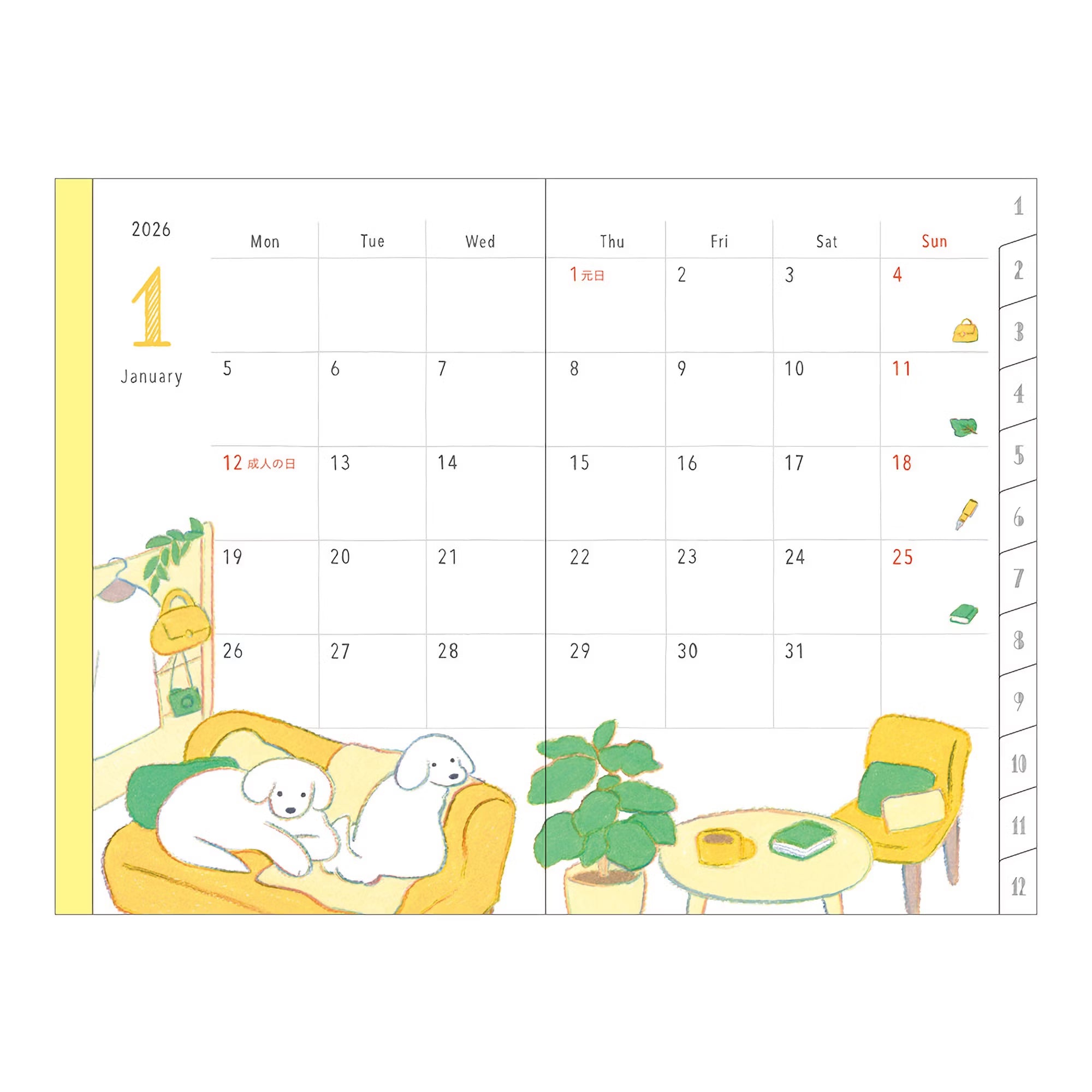 Agenda 2026 MIDORI Pocket Diary - Mini - Chien