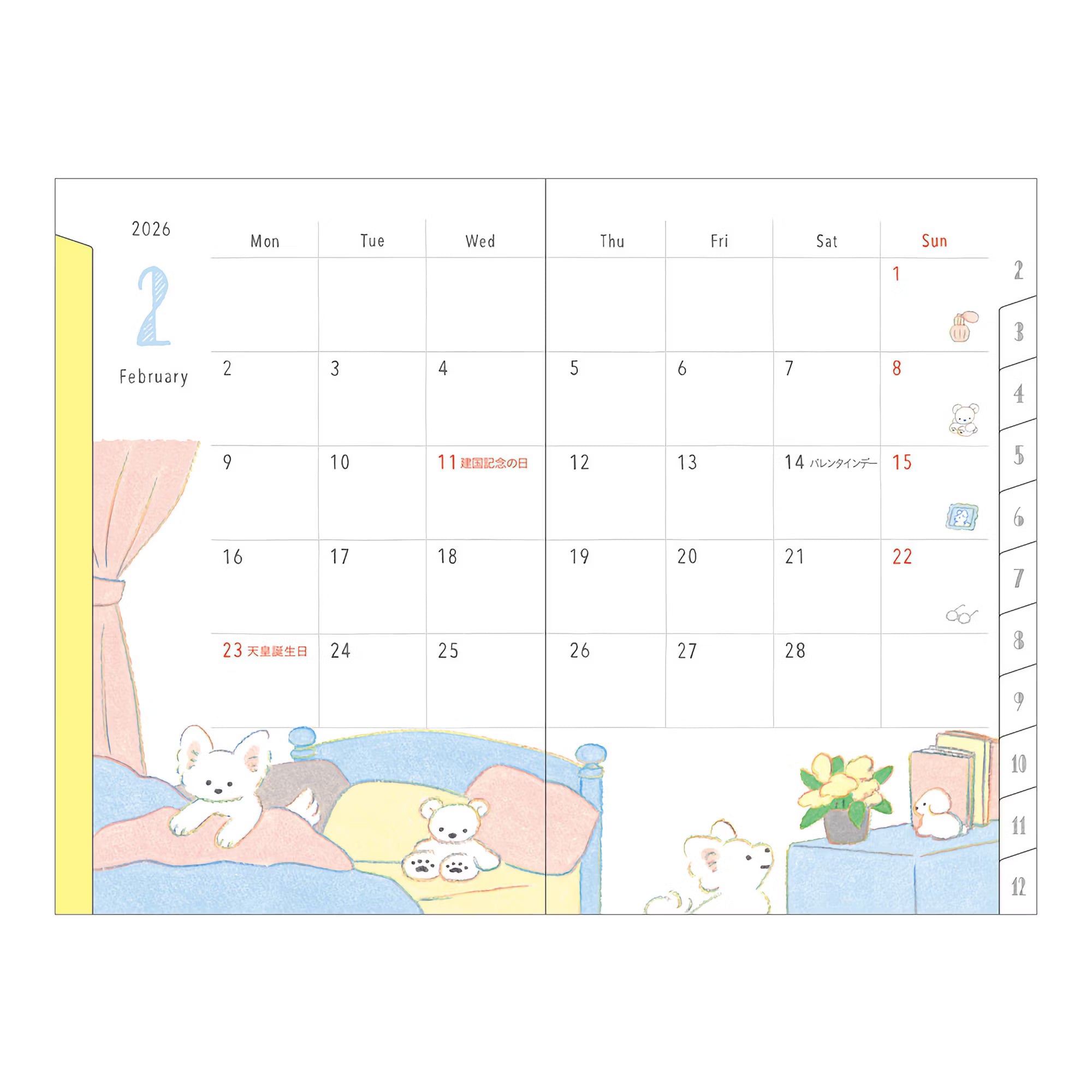 Agenda 2026 MIDORI Pocket Diary - Mini - Chien