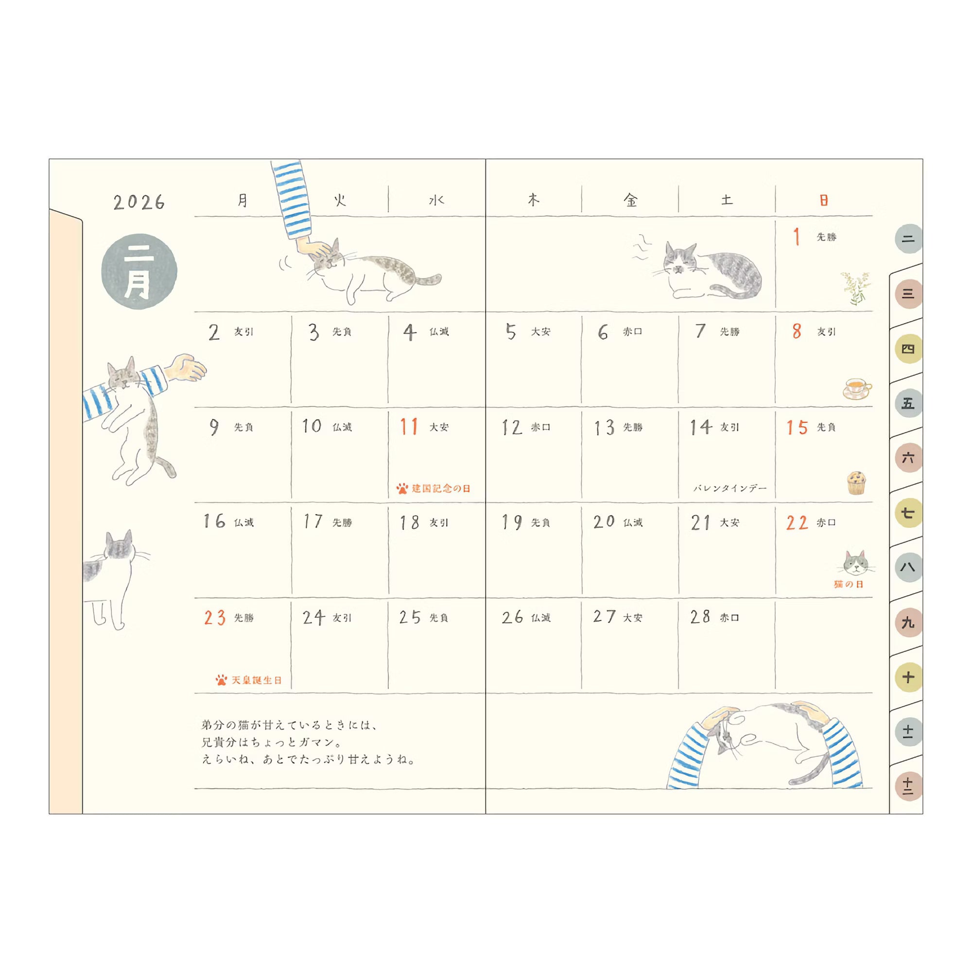 Agenda 2026 MIDORI Pocket Diary - Mini - Chat