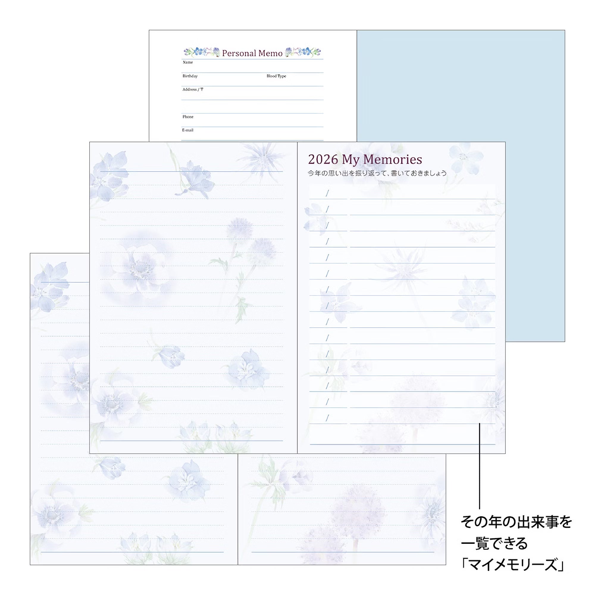 Agenda 2026 MIDORI Pocket Diary - Mini - Fleur