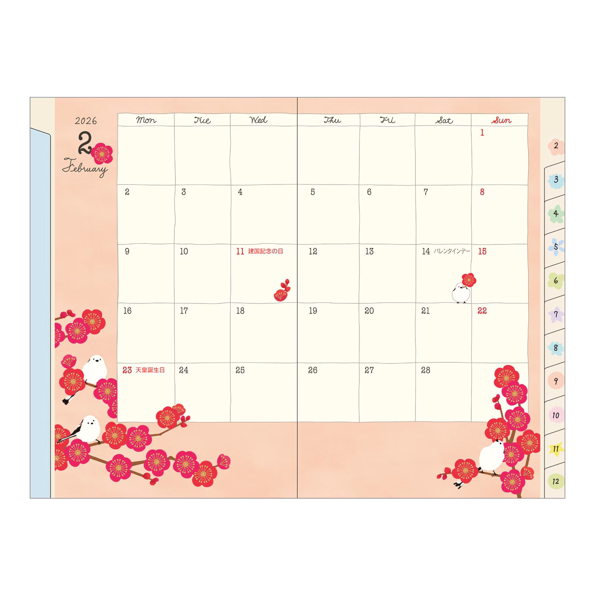 Agenda 2026 MIDORI Pocket Diary - Mini - Oiseau
