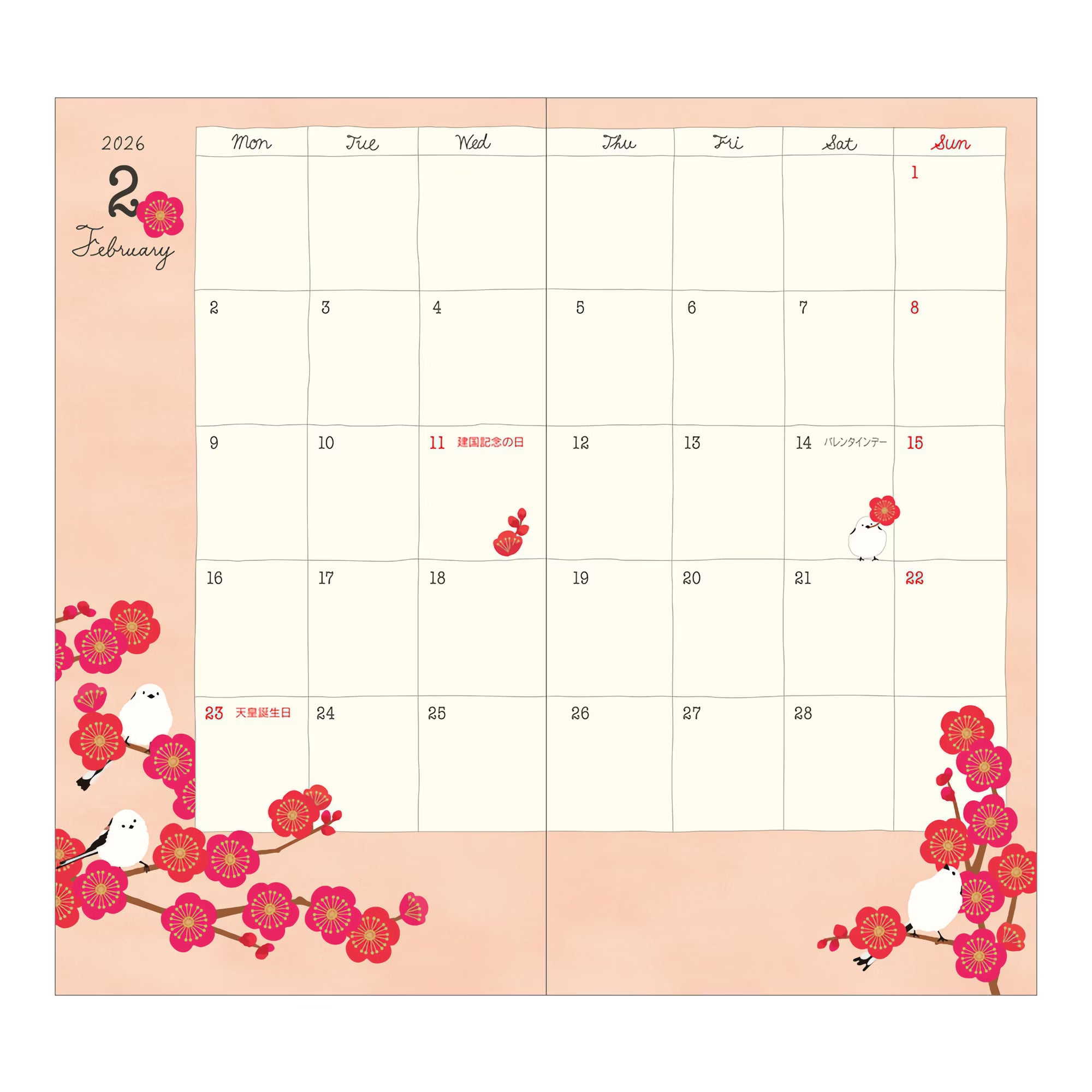 Agenda 2026 MIDORI Pocket Diary - Slim - Oiseau