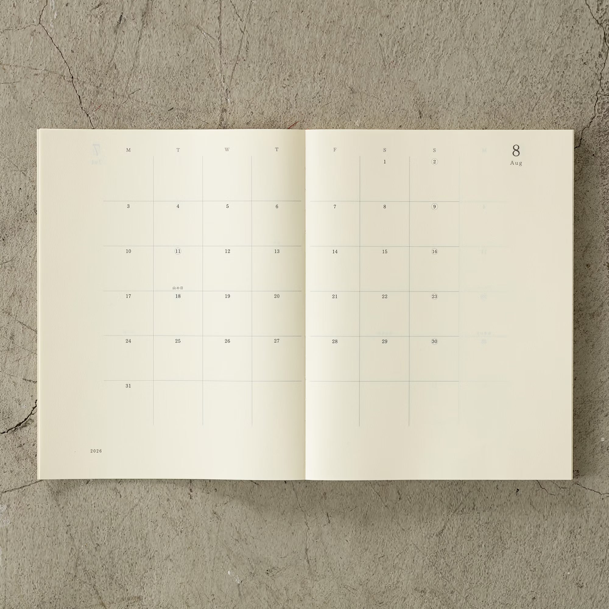 Agenda 2026 MIDORI MD PAPER Notebook Diary Thin - A4