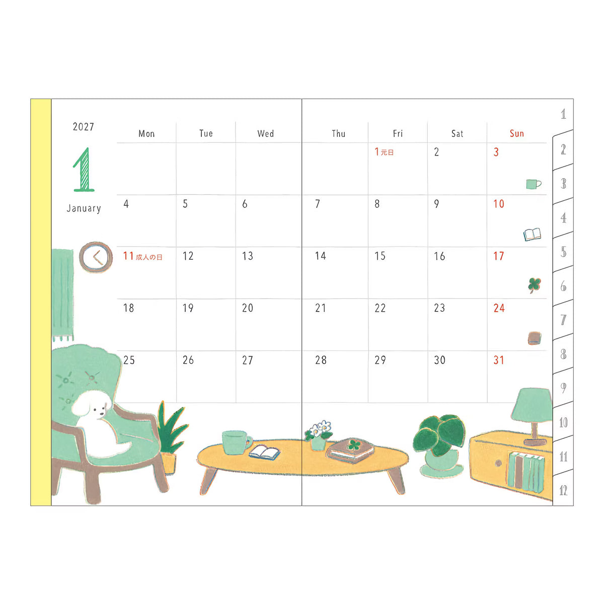 Agenda 2027 MIDORI Pocket Diary - Mini - Chien