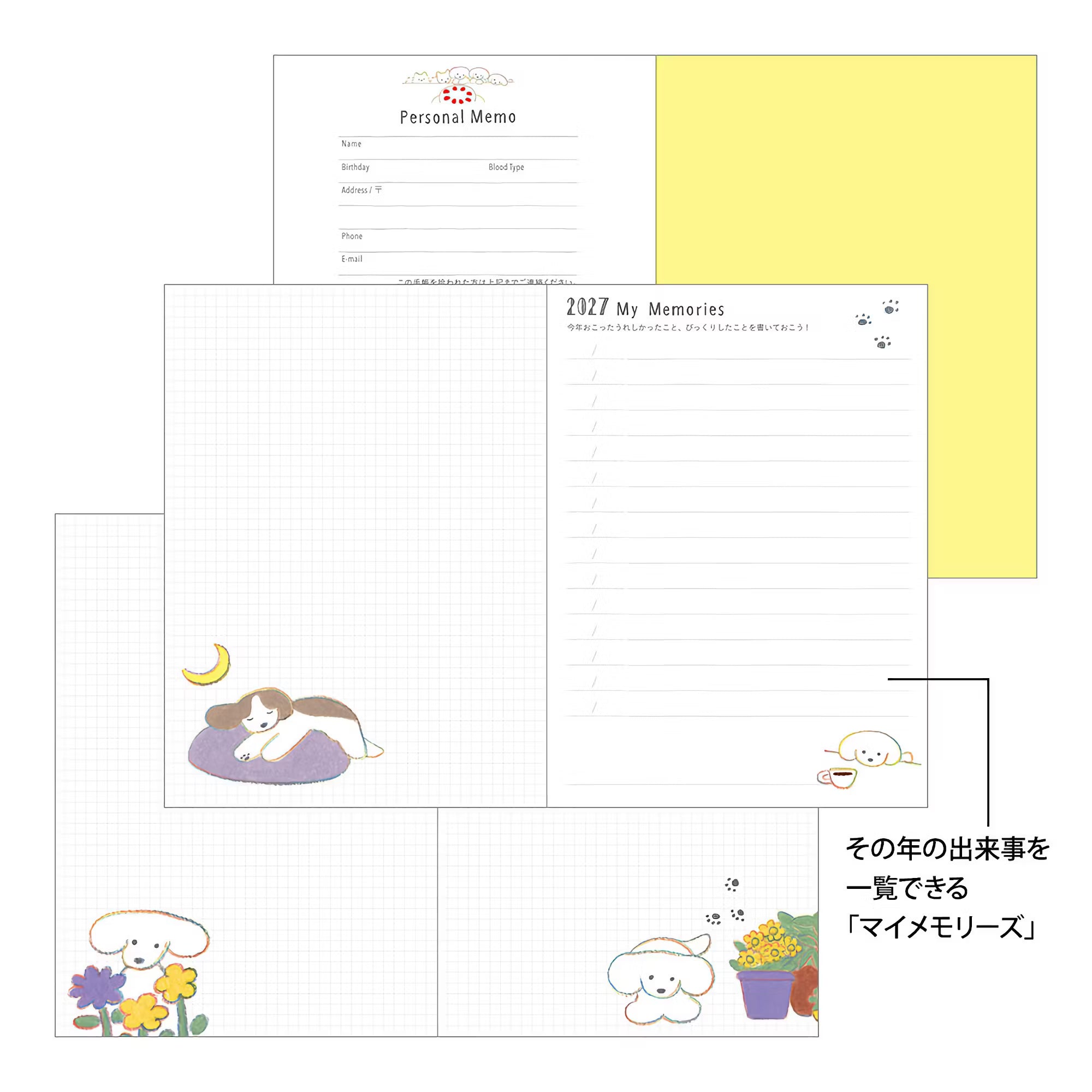 Agenda 2027 MIDORI Pocket Diary - A6 - Chien