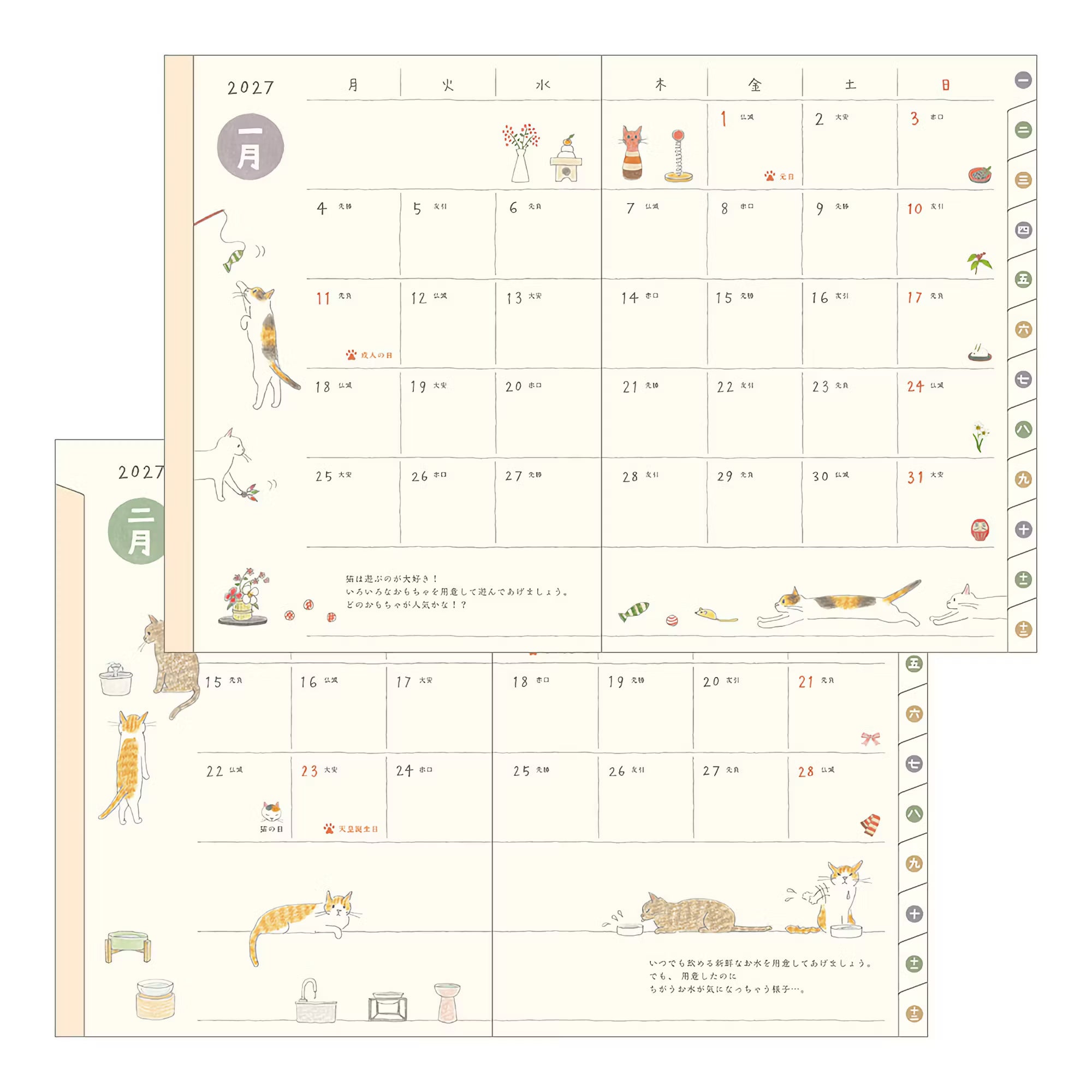Agenda 2027 MIDORI Pocket Diary - A6 - Chat