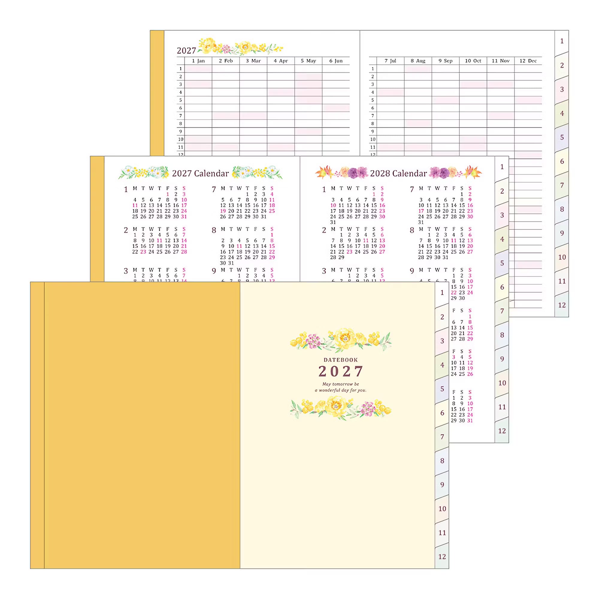 Agenda 2027 MIDORI Pocket Diary - A6 - Fleur
