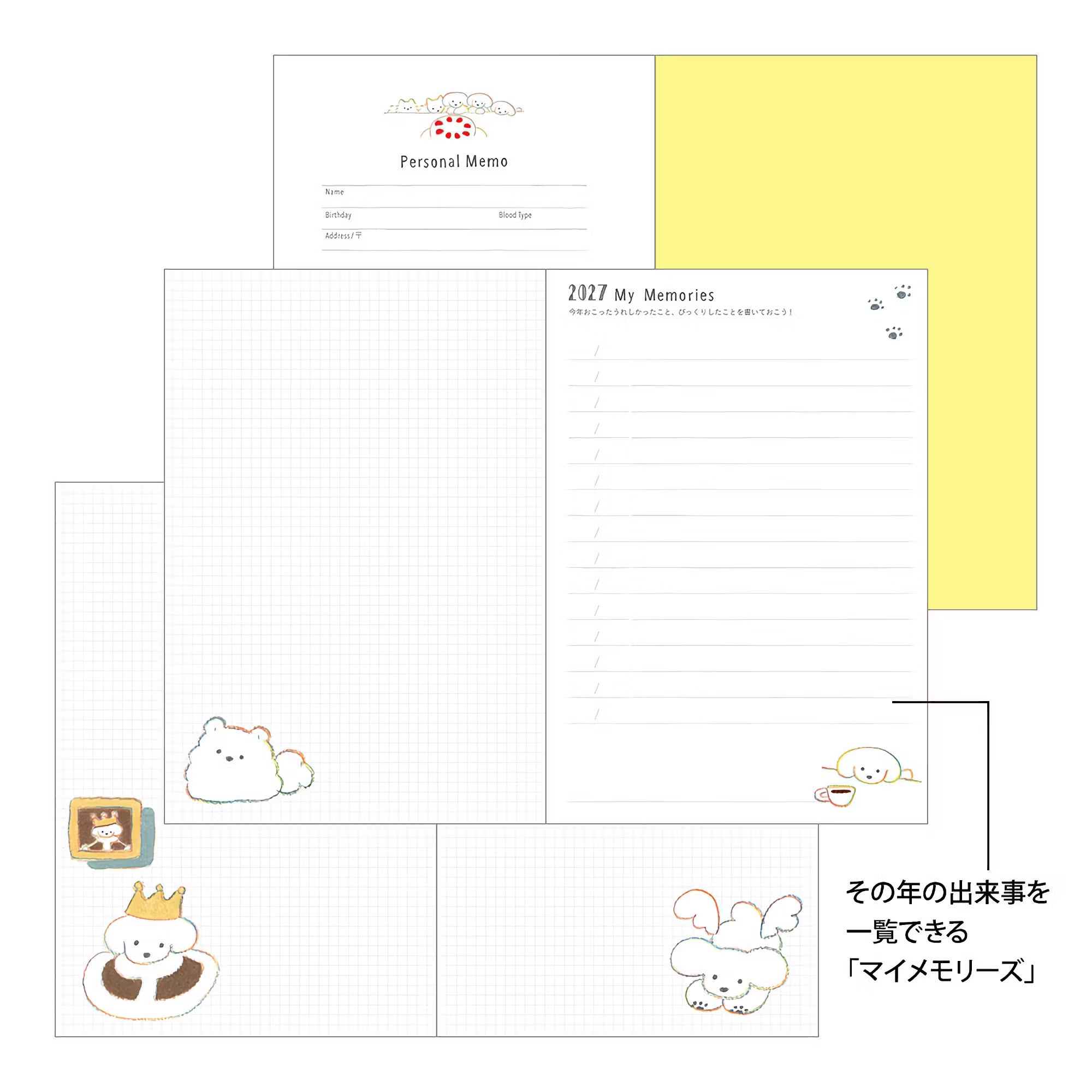 Agenda 2027 MIDORI Pocket Diary - B6 - Chien